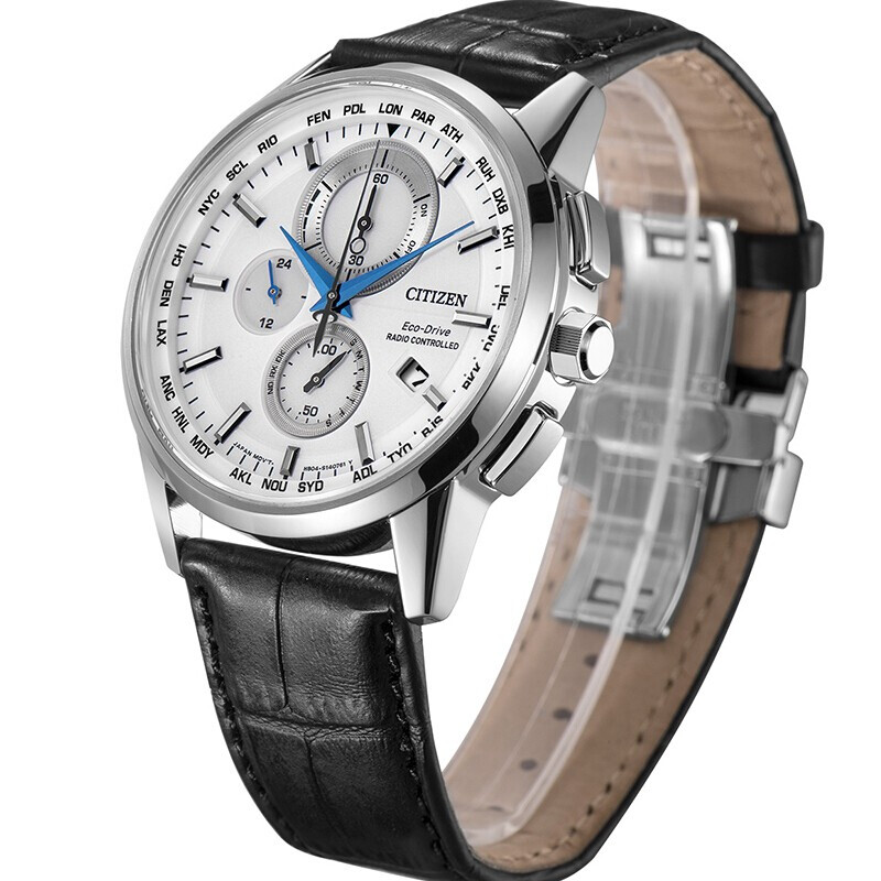 西铁城citizen男士手表光动能多局电波人工蓝宝石镜面休闲时尚防水