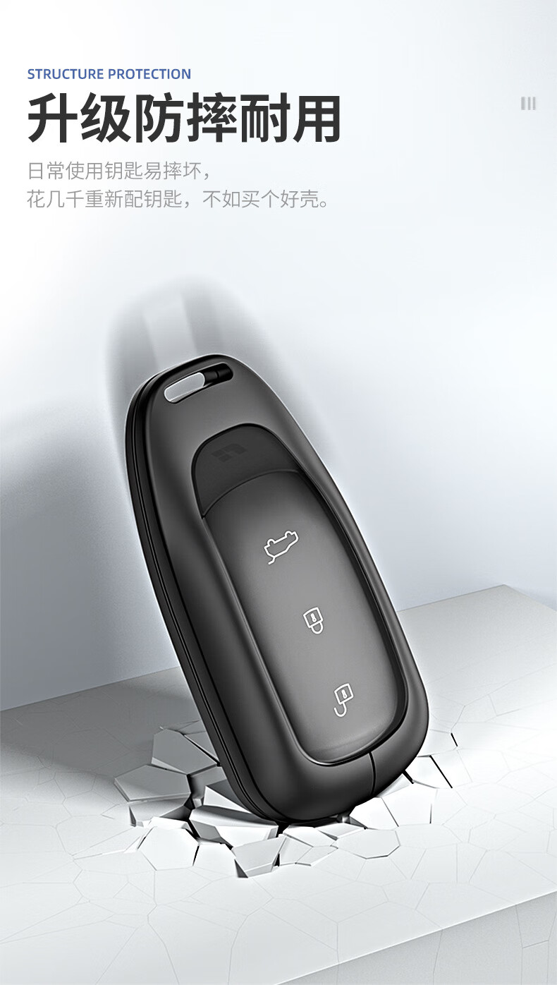 适用于理想one钥匙套20款理想全包汽车专用铝合金全包钥匙包壳扣a款枪