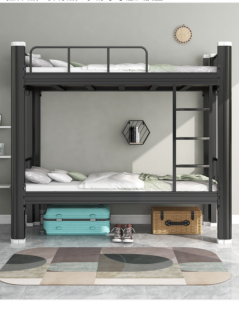 双人床上下铺 上下铺铁床铁艺双人架子床两层员工宿舍床学生公寓双层