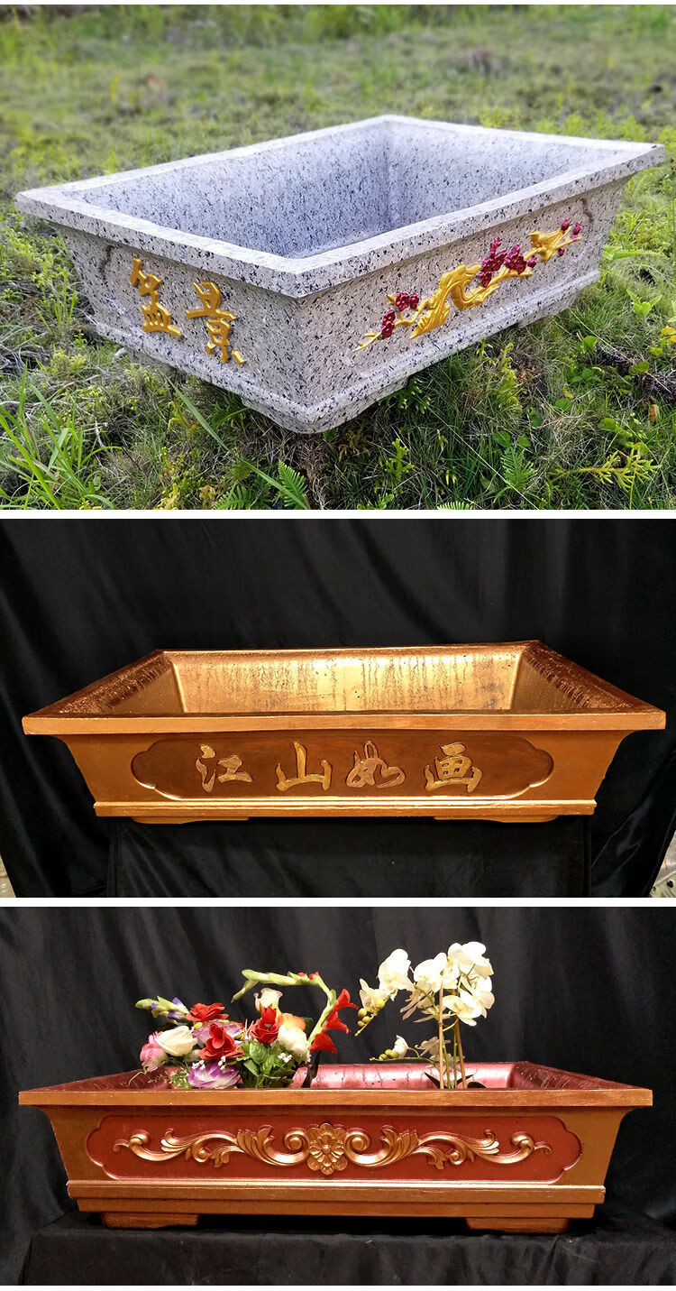 适用于花盆模具水泥花盆模具六角形盆景特大号混泥土自制磨具塑料模型