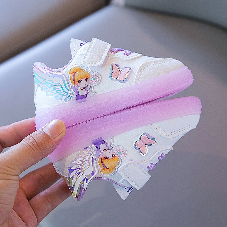 乔丹春秋男女宝宝学步鞋软底板鞋小童单鞋小白鞋透气03岁半2紫色19码