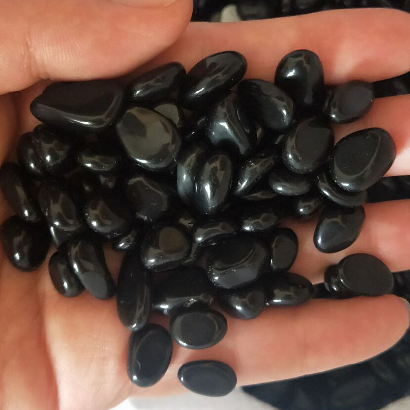 鹅卵石大块雨花石园艺水培植物石天然黑色水晶鹅卵石鱼缸石装饰石中