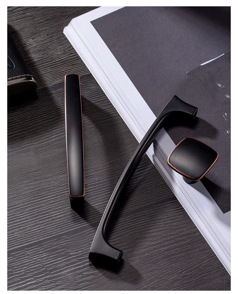 名门现代简约黑色轻奢橱柜抽屉把手北欧厨房鞋柜子衣柜门拉手284030黑