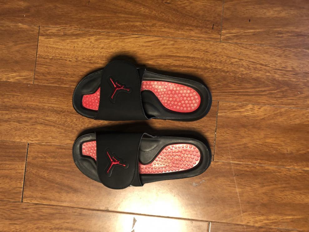 原盒库存aj5按摩底男子运动拖鞋聨名同款 红色黑边 45【图片 价格