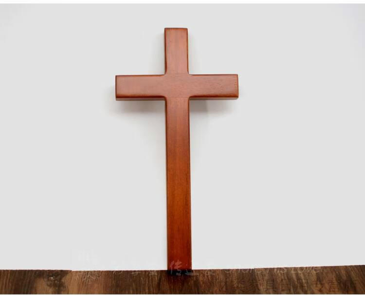 京闪送实木十字架摆件木制挂墙十字架雅歌礼品实木书房简约十字架礼品