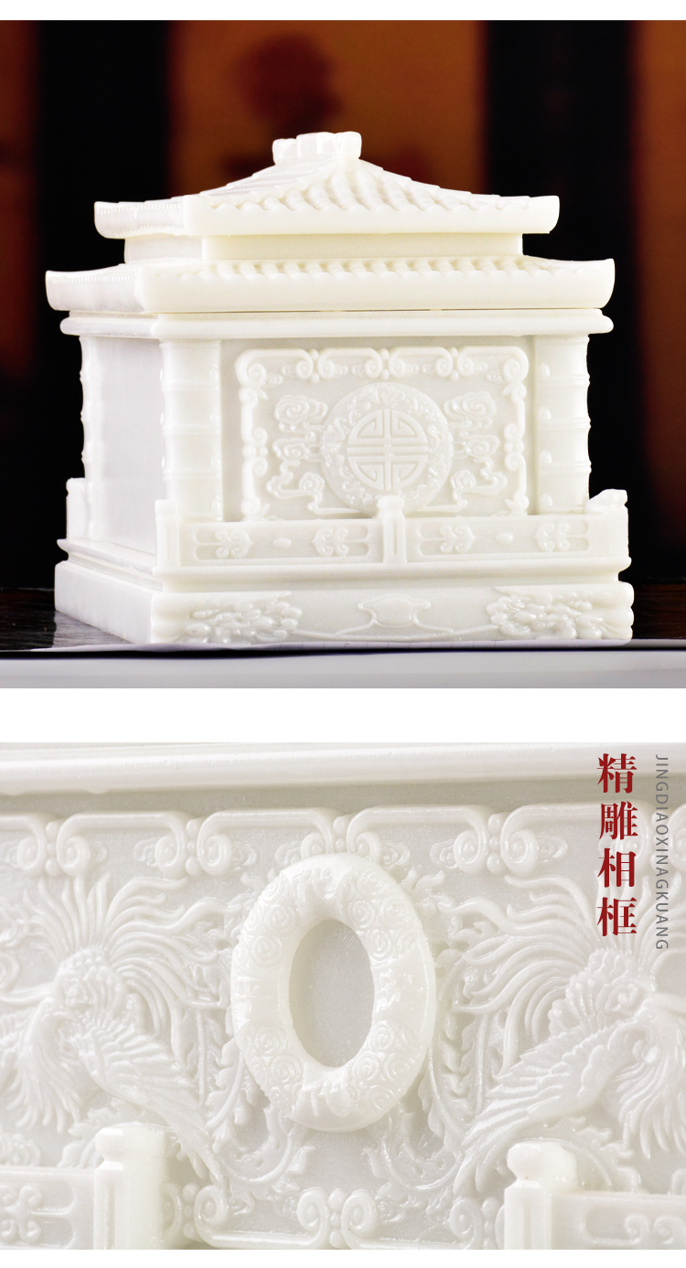 京选优品骨灰盒汉白玉顺丰汉白玉防潮骨灰盒玉石水晶男用女用石头陶瓷