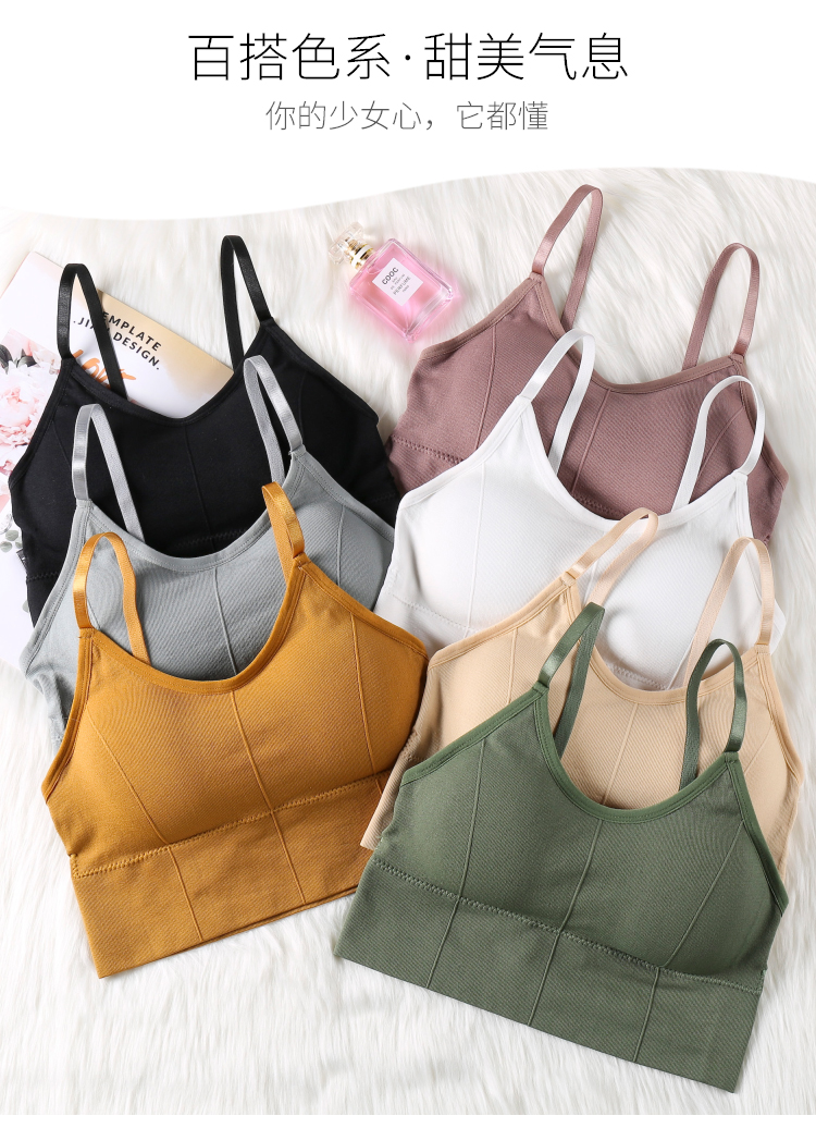 爱诺登吊带内衣女无钢圈聚拢文胸学生高中少女抹胸美背网红背心裹胸