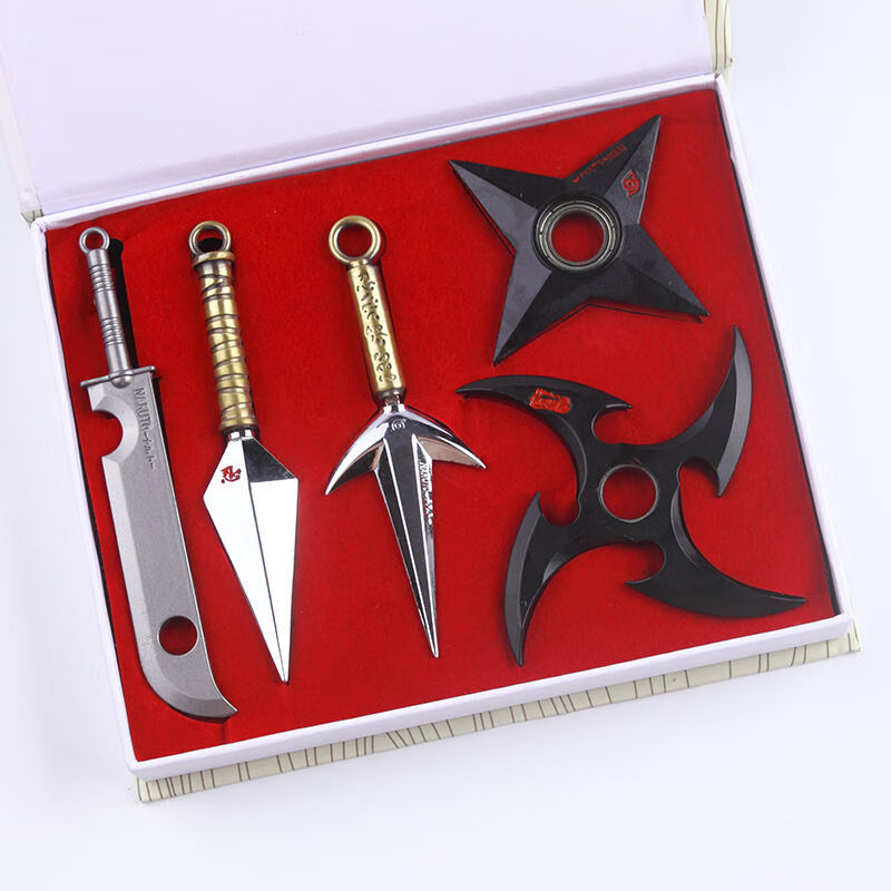 火影忍者飞镖火影忍者手里剑飞镖金属舞器模型鸣人佐助旋转未开刃盒装