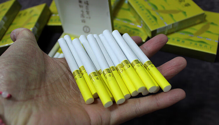 优选茗烟粗支一条烟男女士款点燃型轻薄荷味非制品放心购茶王黄金芽粗