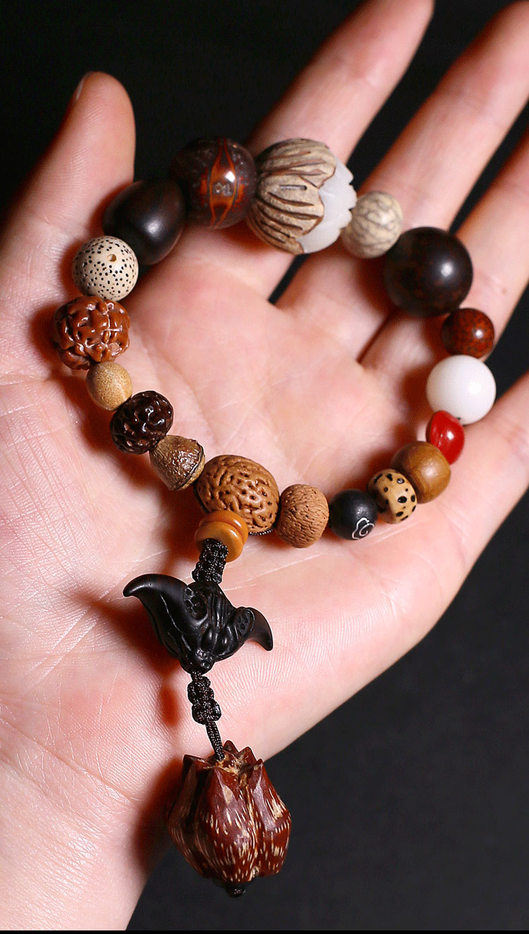 手串多宝珠原籽十八子文玩配饰星月金刚佛珠手链男女十八子菩提手串莲