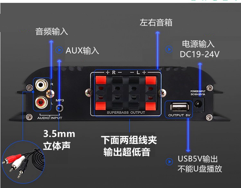 1声道到数字功放机d类大功率家用电脑扩音机 tda3118低音炮功放【图片