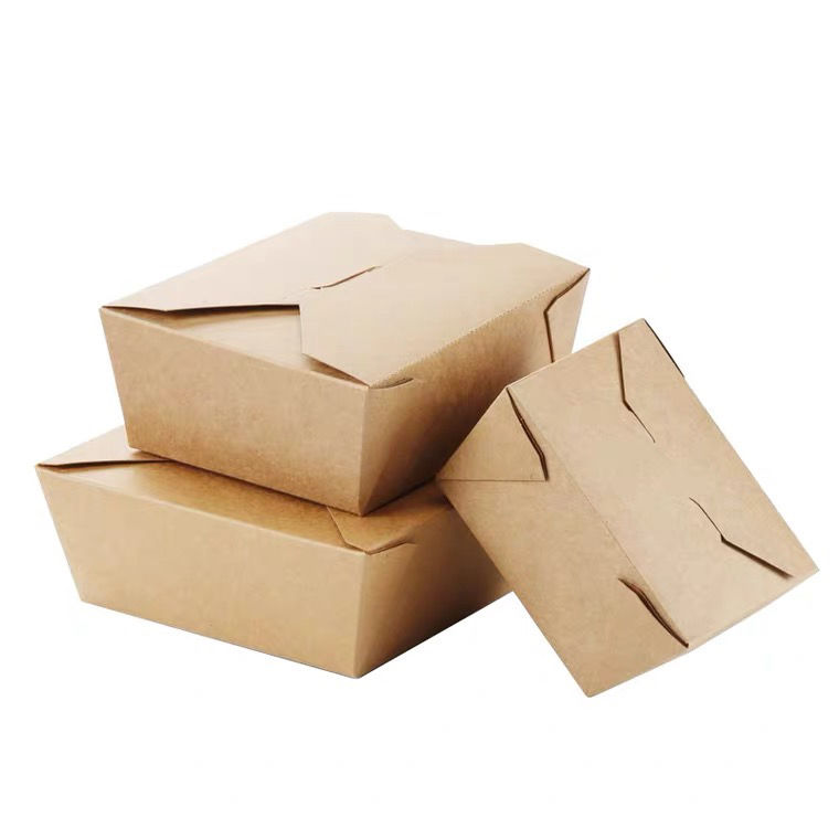 【抖音厨房神器】一次性餐盒牛皮纸打包盒沙拉纸盒打包饭盒加厚外卖