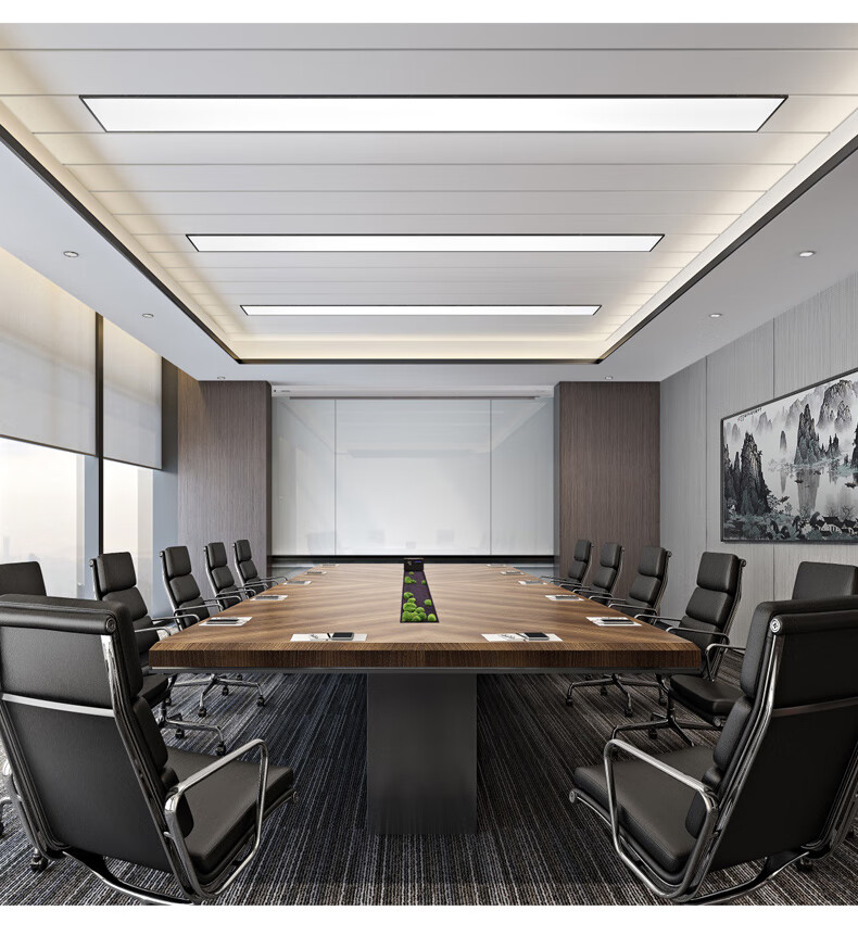 朗橘 弹簧嵌入式平板灯会议室走廊过道办公室暗装led长条灯 嵌入式薄