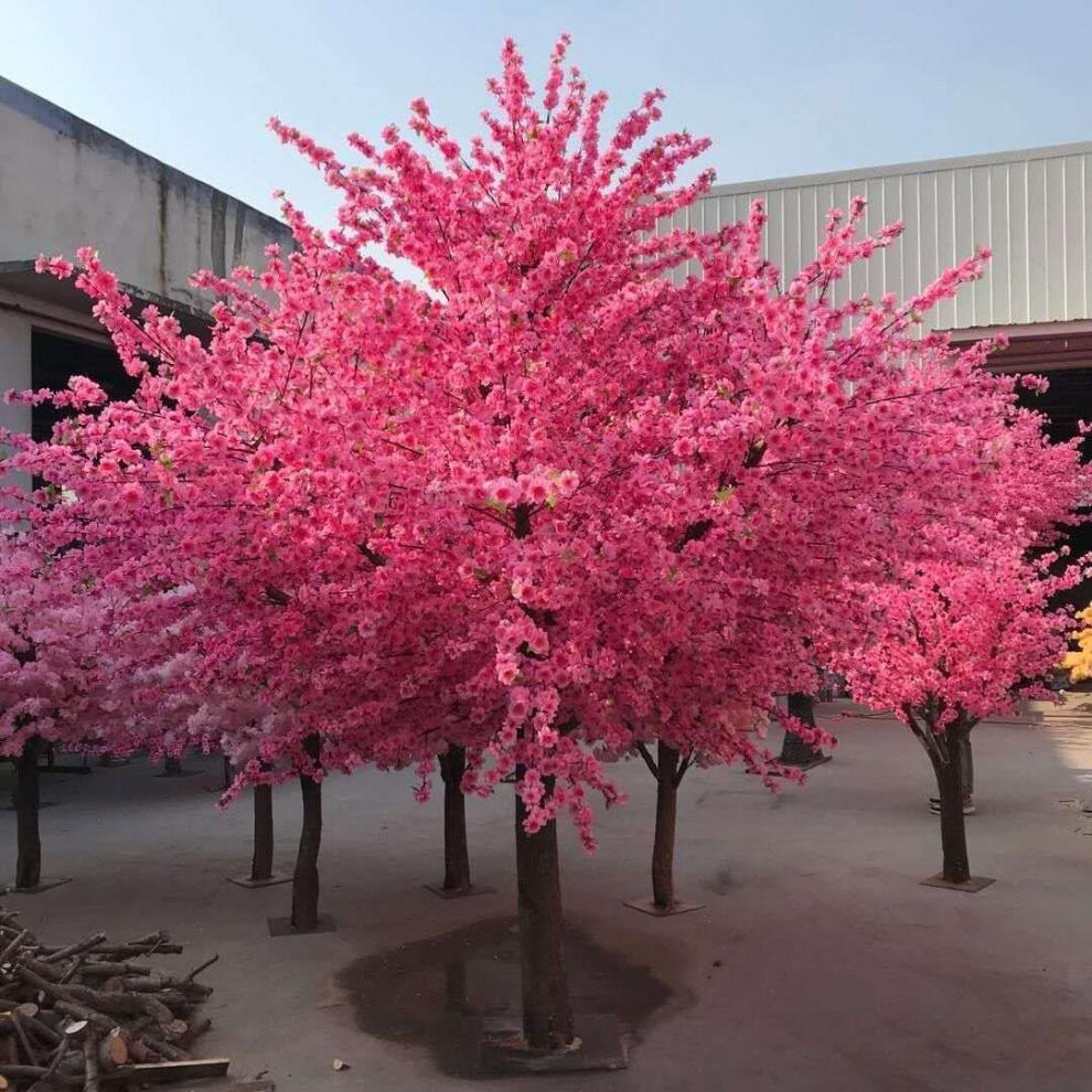 【精品绿植】仿真桃花树梅花树大型植物仿真樱花树客厅室内摆件许愿树