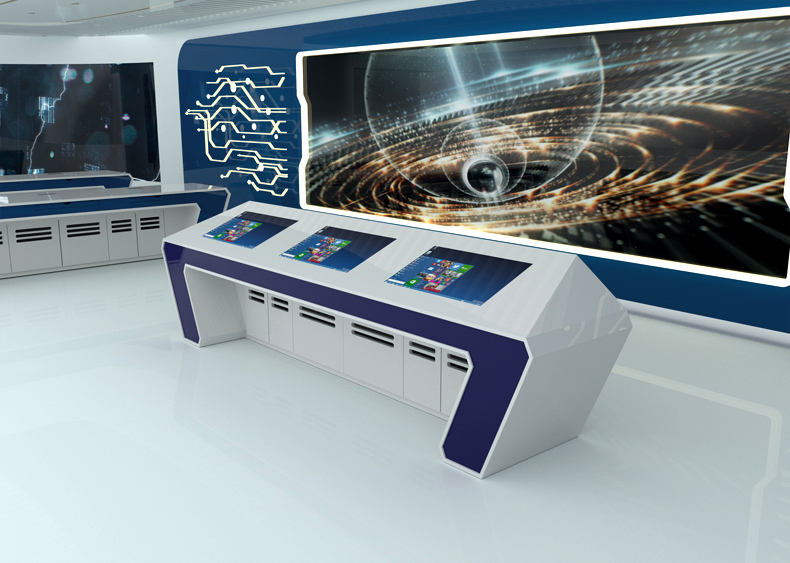 触屏控制台办公职员桌烤漆监控操作台简约现代指挥中心调度工作台