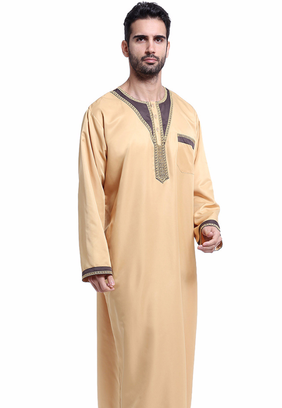 阿拉伯服装男迪拜刺绣男装套装印尼阿拉伯男士袍回族服男式长袍服装