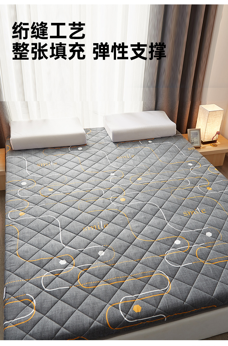 乳胶垫春季租房专用地铺垫子小森林90x190cm磨毛印花面料乳胶夹层45c