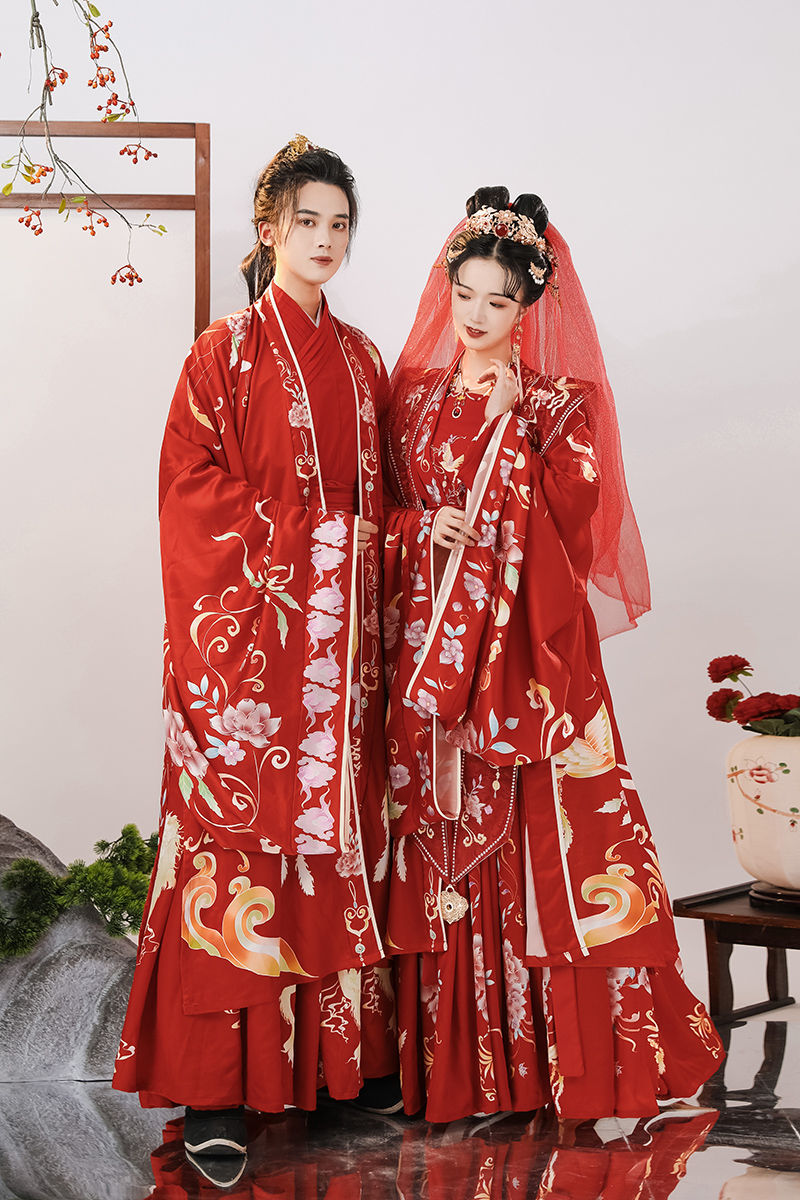 霞帔花嫁新娘服情侣慕晴瑶原创汉服女中式凤冠花嫁女款上衣襦裙吊带s