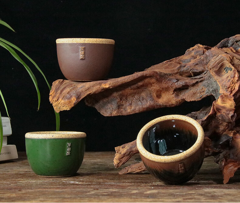 粗瓷水缸杯高温瓷器厚德堂粗瓷小水缸杯粗陶复古功夫喝水翁杯喝茶杯