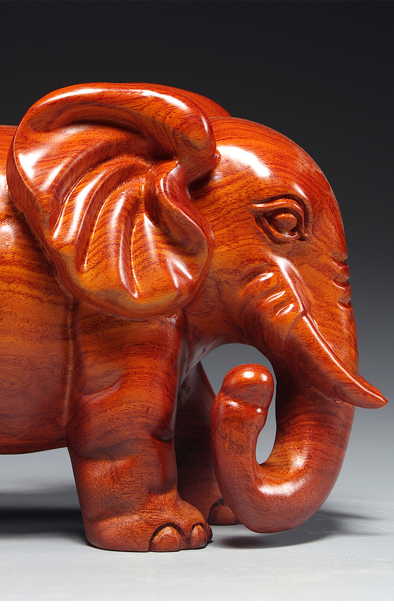 友漾花梨木雕大象摆件一对木象家居客厅电视柜装饰工艺品开业乔迁送礼