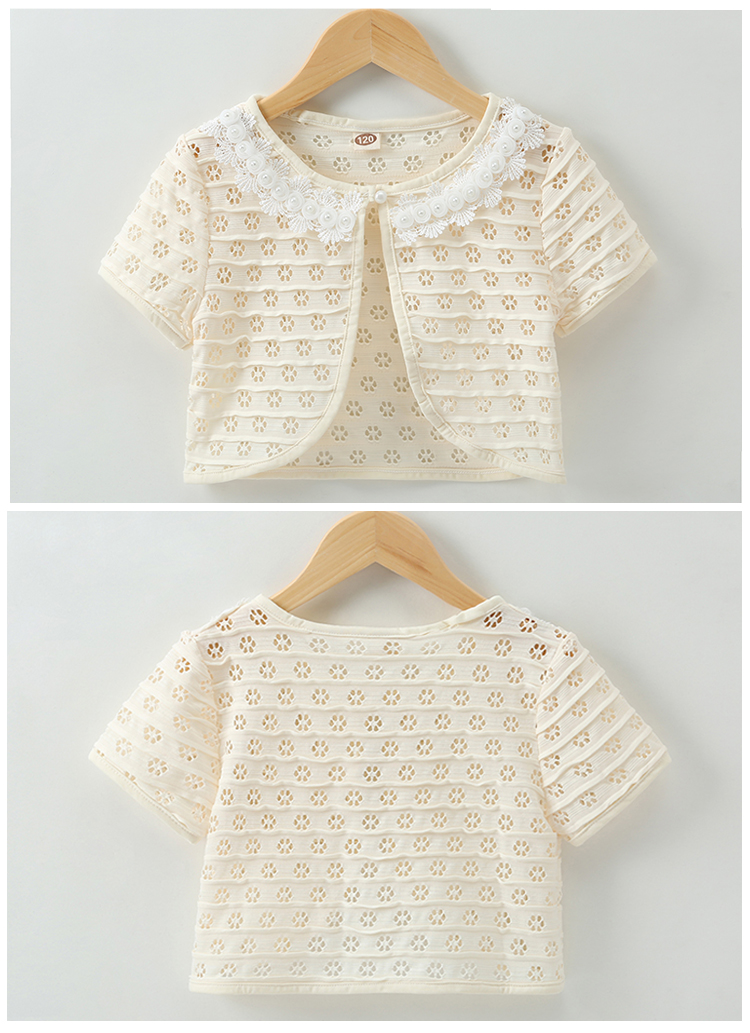 小披肩儿童女童披肩夏季薄款镂空外套儿童防晒披风长袖空调衫宝宝公主