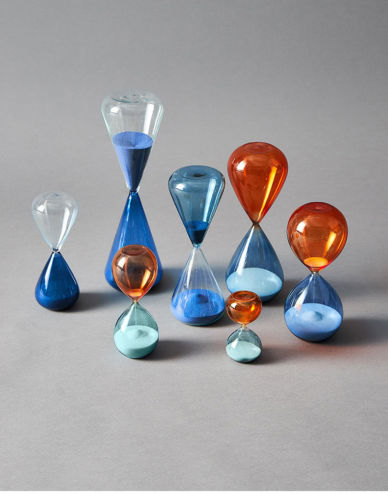 家居装饰品器ins创意计时桌面摆件儿童生日礼物红蓝玻璃沙漏30分钟高