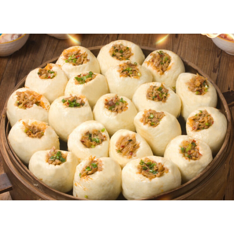 葱花馒头龙游十大手工小吃农家自制笋干夹心肉速食早餐包子10只咸味不