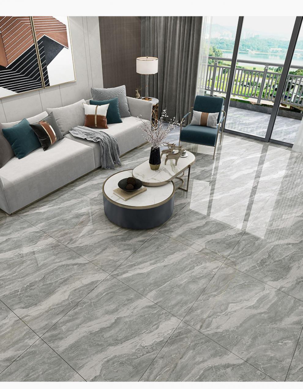 灰色通体大理石瓷砖地砖800x800客厅新款地板砖滑轻奢磁砖佛山伯爵灰
