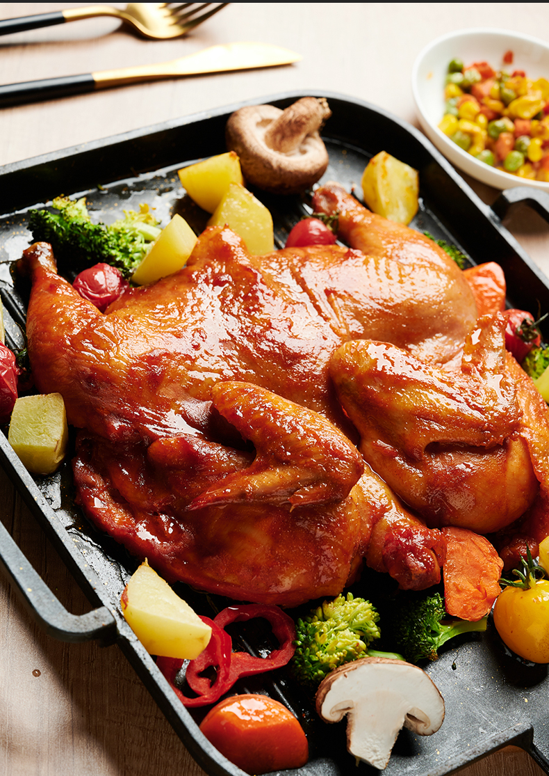 烤鸡整只蜜汁手扒鸡风味韩式炸鸡空气炸锅半成品食材商用 奥尔良烤鸡