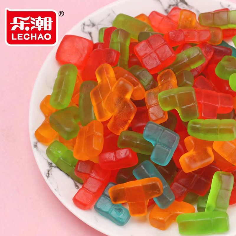游戏方块糖水果味橡皮糖软糖积木糖俄罗斯方块qq糖120克1包
