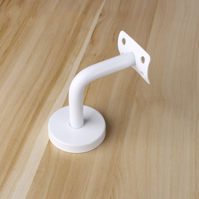 黑色扶手托架 不锈钢实心七字弯墙托 楼梯护栏支撑架 白色配件 60*60