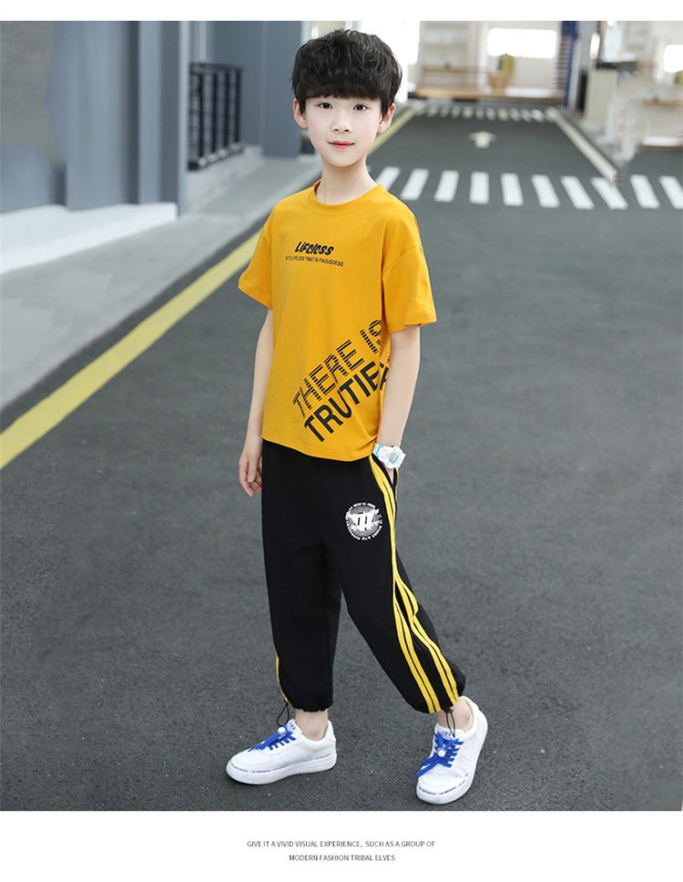 装男童套装春夏季儿童衣服运动套装中大童t恤裤子两件套小男孩休闲潮