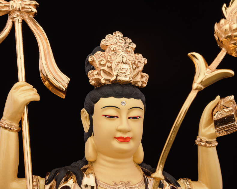 铜一家大随求菩萨佛像摆件黄铜鎏金大随求佛母观音密宗家用sd145大随