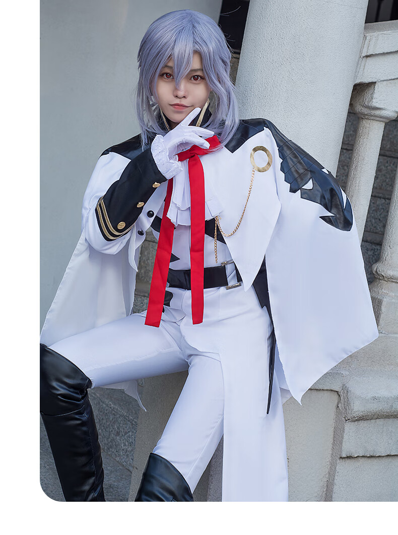 利cosply服装男制服 费里德服装8件套 假发(送假牙 精灵耳朵 发网) l