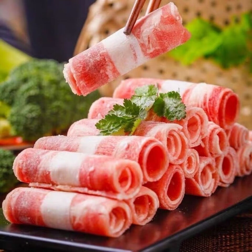 牛肉生鲜雪花肥牛卷牛肉卷涮火锅烤肉调理牛肉片袋装4斤装