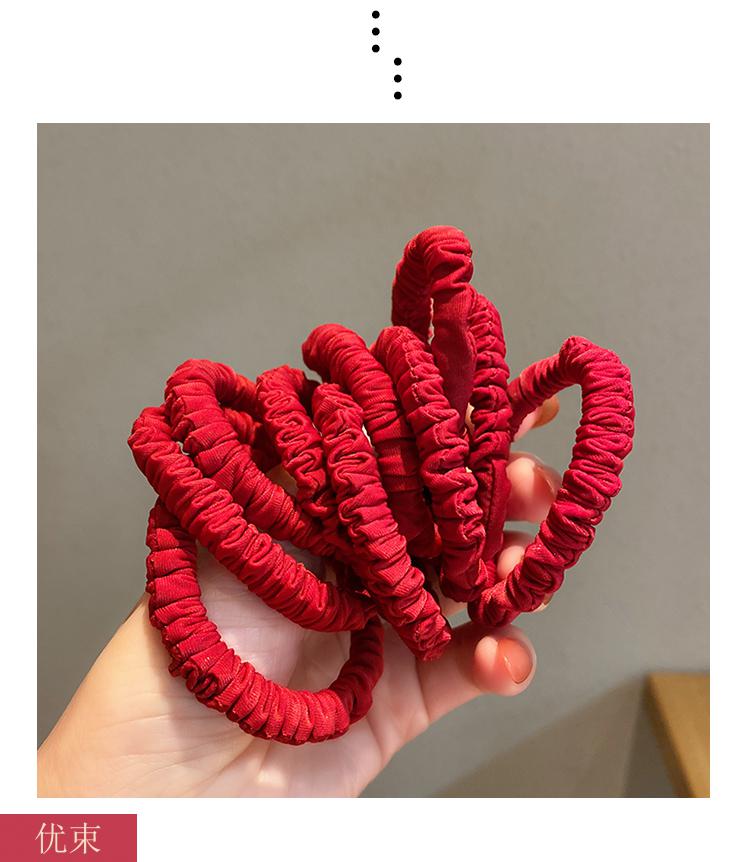 大肠圈头圈高弹力发圈女韩国简约女扎头发皮筋发绳头饰头绳绑发饰红色