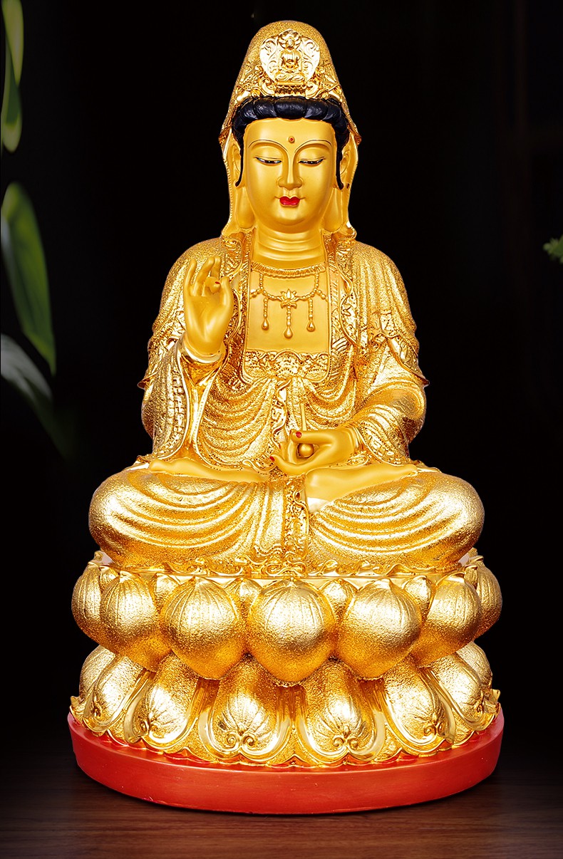 供桌供台神龛佛台观音菩萨佛柜摆件南海观观世音菩萨中号观音赐福套装