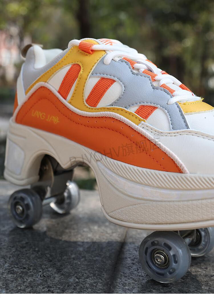 【张国伟同款】暴走鞋儿童 安格卢特变形鞋四轮暴走鞋儿童成人轮滑鞋