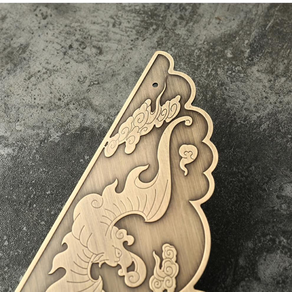 思科得 中式仿古纯铜角花大门包角复古木门角片装饰如意护角铜包边yl