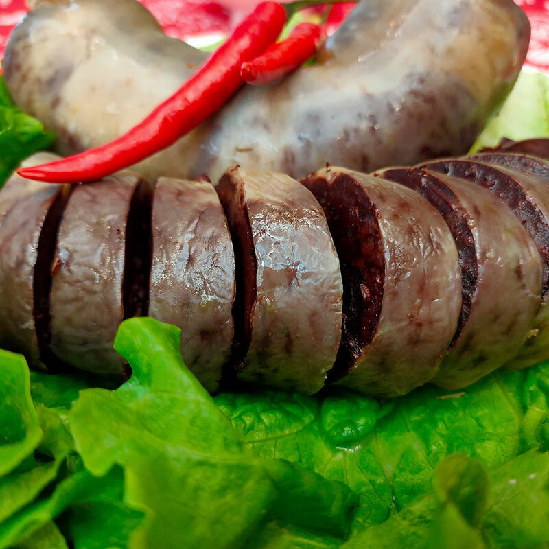 内蒙古通辽特产正宗荞面猪血肠东北大血肠杀猪菜即食农家自制现灌