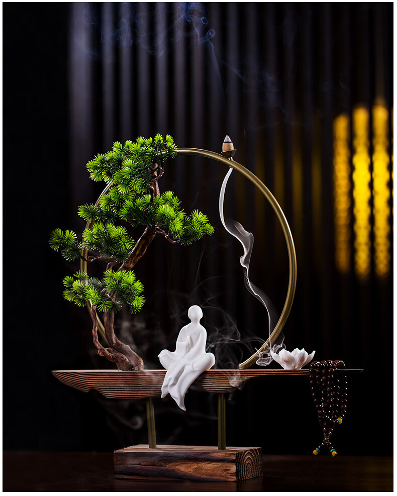 新中式迎客松摆件客厅摆件大件玄关家居装饰品办公室客厅禅意铁艺摆设