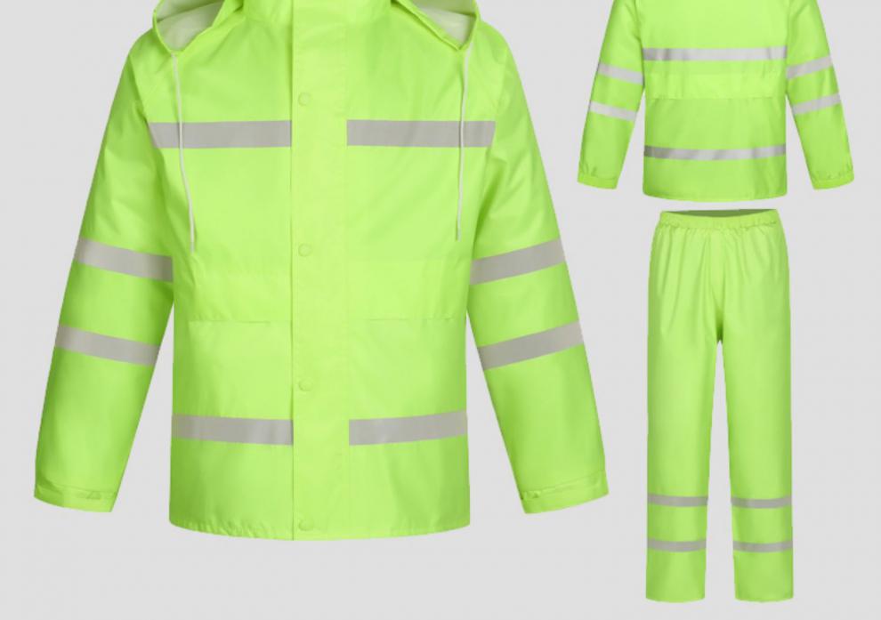 【品质保证】警式反光防雨服 救援反光雨衣雨裤套装交通服保安防水