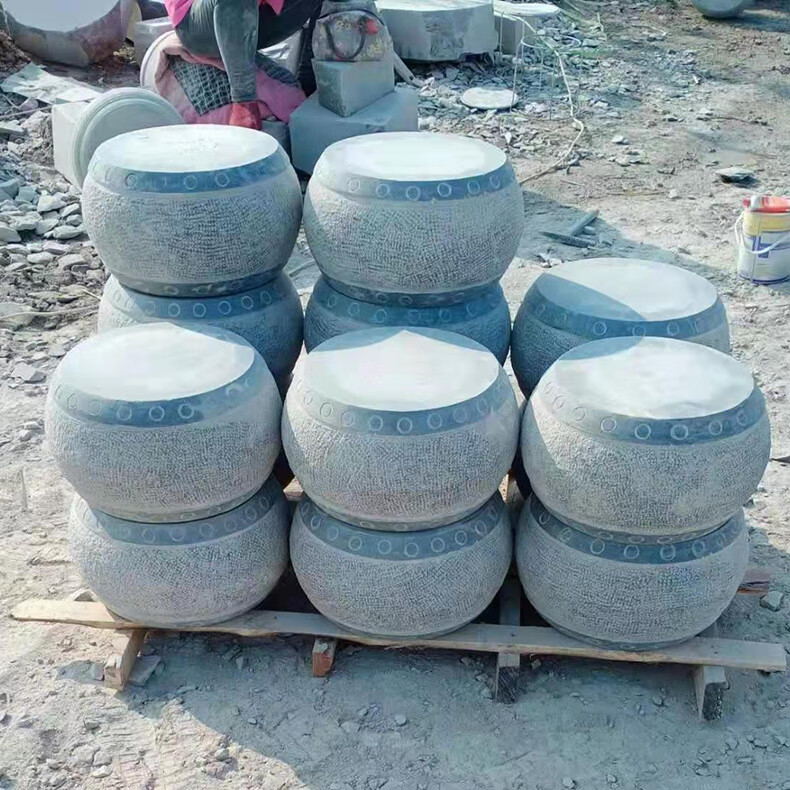 柱墩石柱顶石头墩子石雕柱基石仿古木柱底座空心包皮柱础石圆石墩