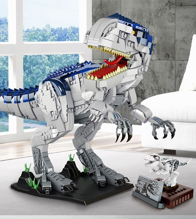2022新款暴虐霸王龙积木拼装玩具大型男孩侏罗纪世界公园怪兽系列恐龙