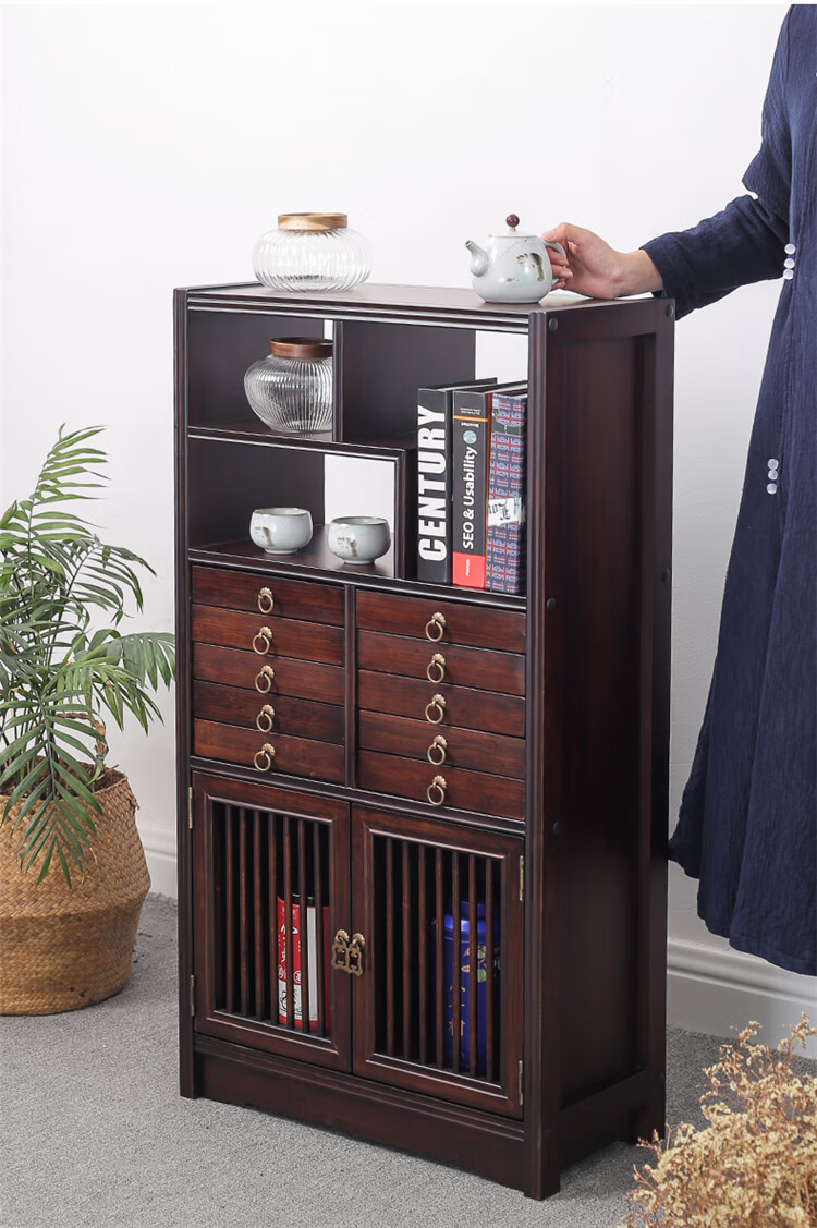 茶饼柜展示架普洱茶柜多层茶叶普洱茶收纳柜储藏柜储茶柜家用中式