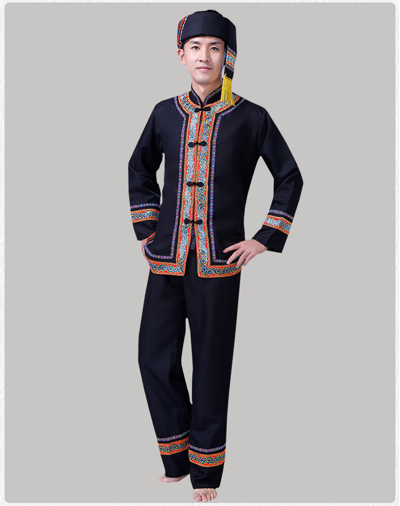 男装 唐装/汉服 蔻梅(koumei) 广西壮族服装男民族风云南少数民族苗族