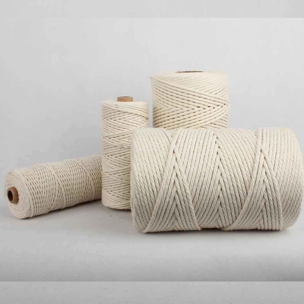 芊阙diy手工细棉绳装饰棉线绳挂毯编织捆绑吊牌绳子米白色包棕子专用
