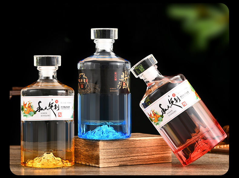 一斤装高白料玻璃瓶白酒瓶空酒瓶透明瓶套定制善曦捷20号单瓶