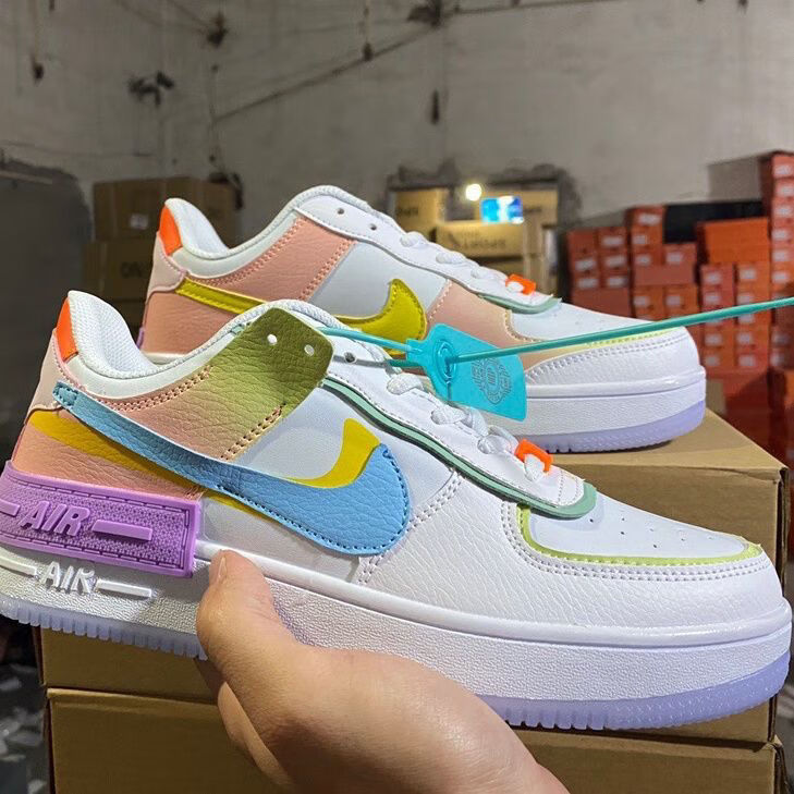 一号马卡龙独角兽运动板鞋aj女鞋樱花粉低帮学生韩版鞋子 玛卡龙奶油