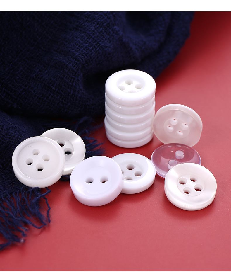 百搭衬衫纽扣时尚树脂圆形黑白色扣子男女衬衣开衫polo衫小钮扣6透明